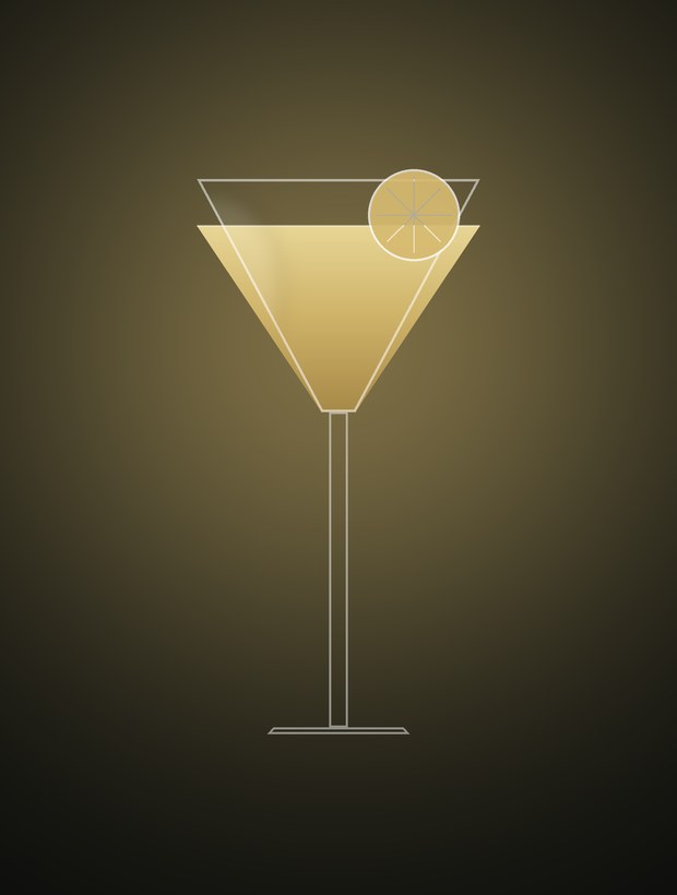 Marsstraße Sour — goldgelber Drink im Coupe-Glas mit Zitrusscheibe