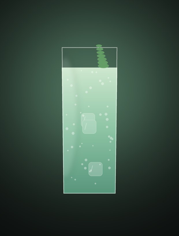 Mint Condition — mintgrüner Drink im Longdrinkglas mit Minzzweig